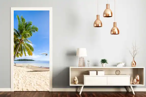 Door sticker as living room decoration.