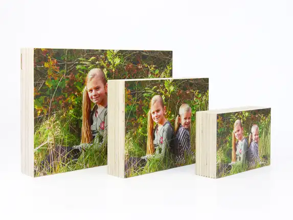 Wooden photo blocks are great as a photo gift.