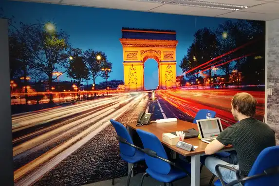 Large format Airtex photo wallpaper in one piece, perfect wall decoration for living room or office.