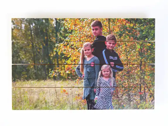 Photo printed on spruce wood