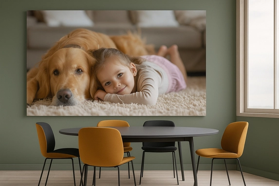 The photo on aluminum is colorfast and has no annoying reflections.