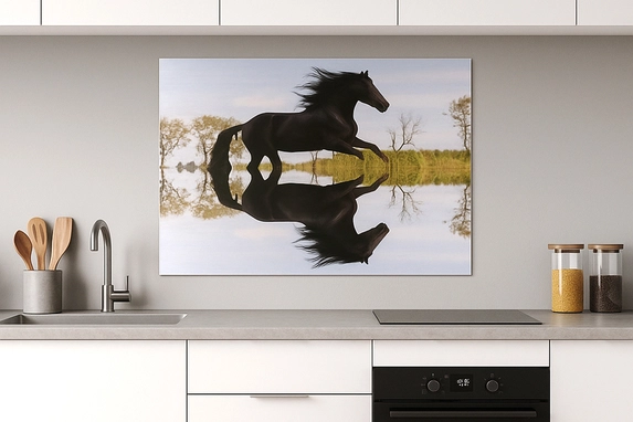 A photo on aluminum also looks great in a modern kitchen.