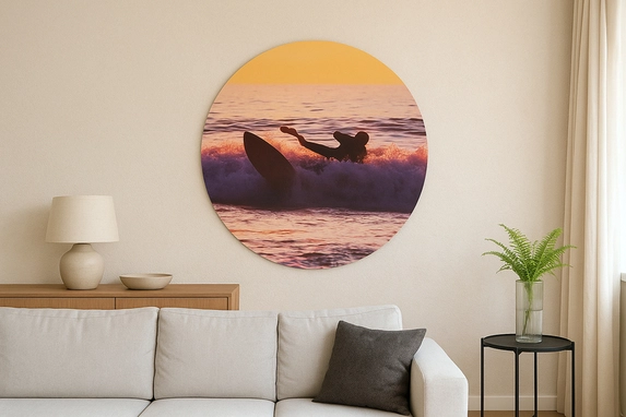 Photo on aluminium wall circle – select a square size first, then choose your preferred shape!