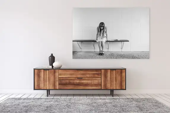 Portrait photo on aluminum afdrukken.